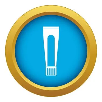 Toothpaste tube icon blue vector isolated Stock Illustration