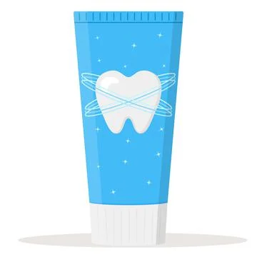 Toothpaste tube isolated on white background. Flat vector illustration Stock Illustration