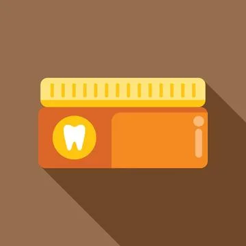 Toothpaste tube lying on brown surface with long shadow Stock Illustration
