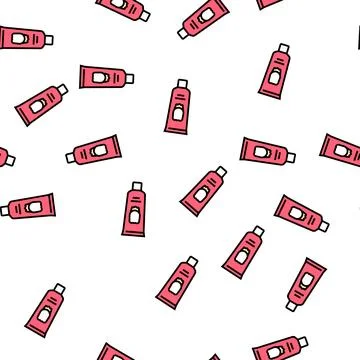 Toothpaste tube vector seamless pattern 스톡 일러스트