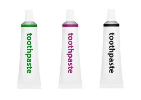 Toothpaste in vector on white background. Stock Illustration