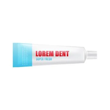 Toothpaste white tube template 3d realistic vector illustration isolated. Stock Illustration
