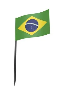 Toothpick with Brazilian flag Stock Illustration