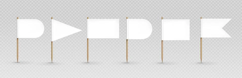 Toothpick flags, white banners of different shapes Stock Illustration