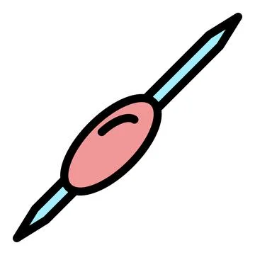 Toothpick plastic material icon color outline vector Stock Illustration