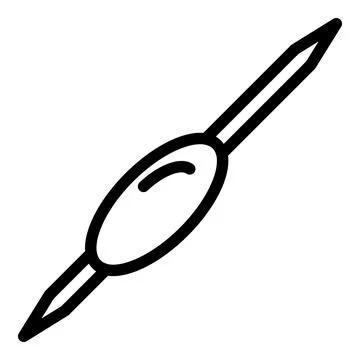 Toothpick plastic material icon, outline style 库存插图
