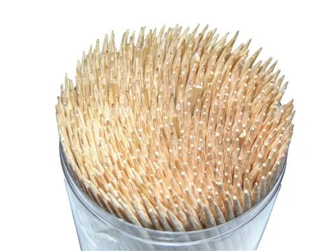 Toothpicks in a box isolated on white background 库存照片