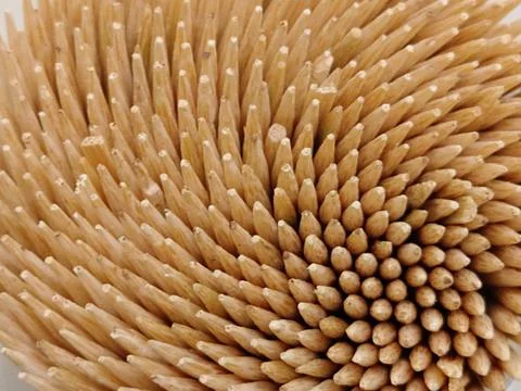 Toothpicks in a box - macro view 스톡 사진