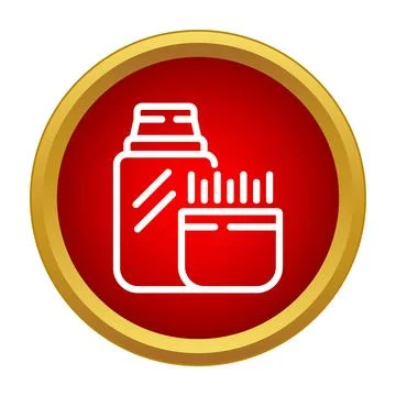 Toothpicks container and dispenser icon for dental hygiene Stock Illustration