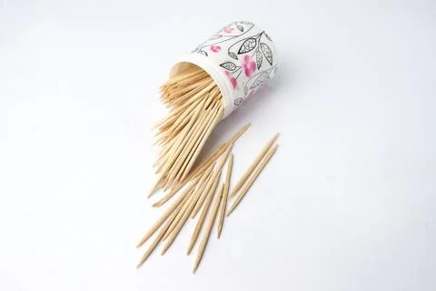 Toothpicks isolated on white background - image Stockfoto's