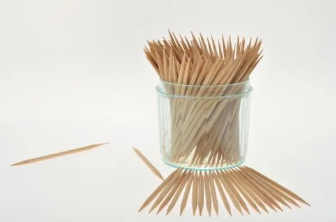 Toothpicks isolated on white background 库存照片
