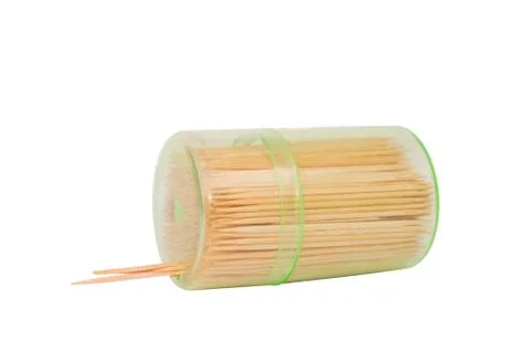 Toothpicks on isolated white background Stock Photos