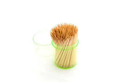 Toothpicks is isolated on white Stock Photos
