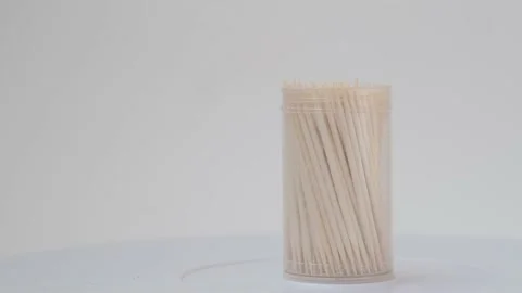 Toothpicks in a jar Stock Footage 131207151