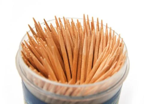 Toothpicks on a white background Stock Photos