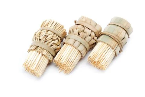 Toothpicks on a white background. Stock Photos
