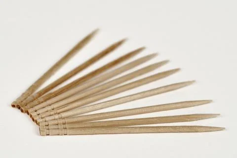 Toothpicks on white Stock Photos