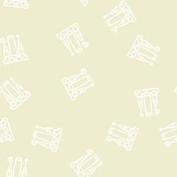 Toothvrush with irrigator line vector seamless pattern Illustrazione stock