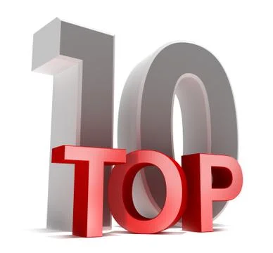 Top 10. 3D concept isolated on white. Illustrazione stock