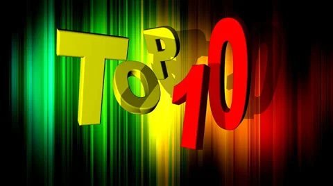 Top 10, 3D rotating the text. Header, Lettering, background Stock Footage 26208680