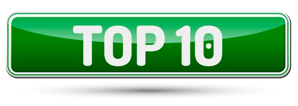 TOP 10 - Abstract beautiful button with text. Stock Illustration