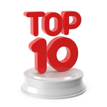 Top 10 award , 3d rendered image. Stock Illustration