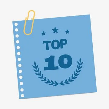 Top 10 banner. Flat vector illustration on white background Stock Illustration