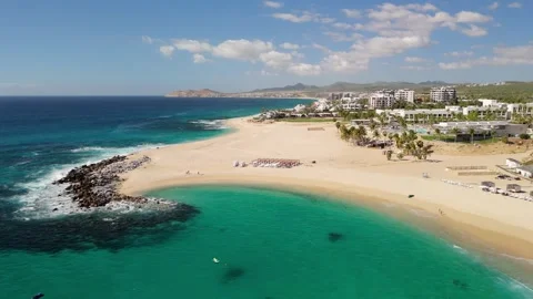 The Top 10 Beaches You Can’t Miss in Cabo San Lucas, drone aerial view of Video stock 292870082