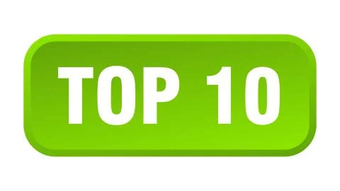 Top 10 button. top 10 square 3d push button Illustrazione stock