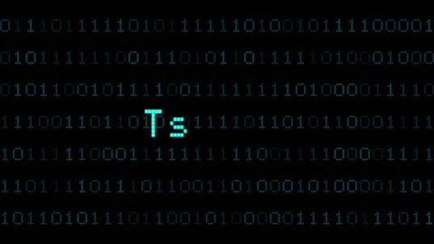 Top 10, digital animation, blue computing operation Stock Footage 101637736