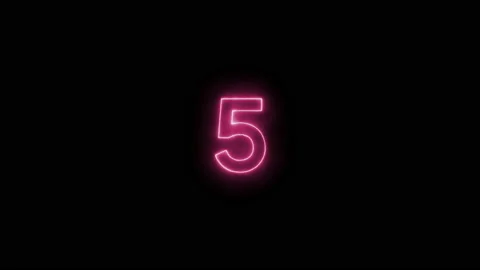 Top 10 neon countdown timer. Countdown from ten to one glowing pink neon numbers Video stock 220812585