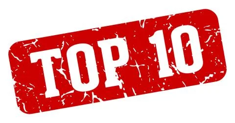 Top 10 rectangular sign. top 10 stamp Stock Illustration