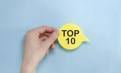 Top 10 text on card, concept background Stock Photos
