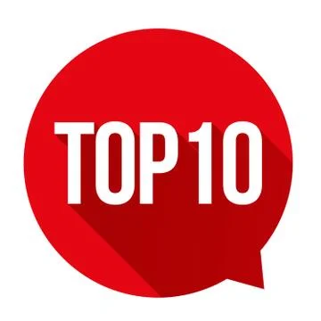 Top 10 - Top Ten vector speech bubble Stock Illustration