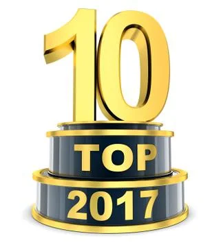 Top 10 of the year 2017. 3d illustration Stock Illustration