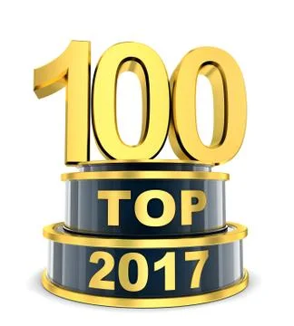 Top 100 of the year 2017. 3d illustration Stock Illustration