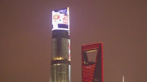 Top 2 highest building at Shanghai Stock Footage 73433798