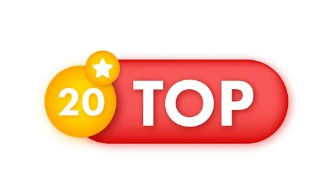 Top 20 - Top Three vector colorful speech bubble Illustrazione stock