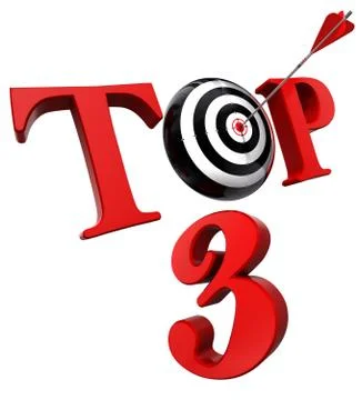 Top 3 red word with target Stock Illustration