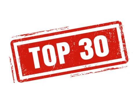 Top 30 red stamp style Illustrazione stock
