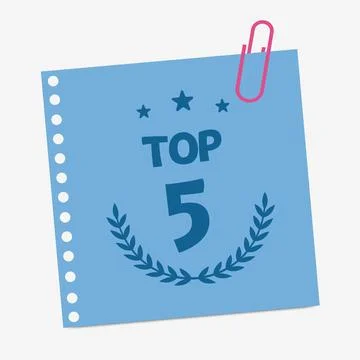 Top 5 banner. Flat vector illustration on white background Stock Illustration