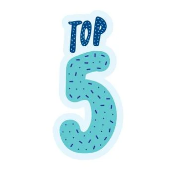 Top 5 banner. Vector lettering. Stock Illustration