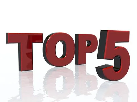 Top 5 Computer generated image with text TOP 5 (License=RF) 1060944 Copyri... Foto stock