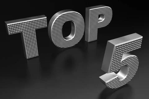 Top 5 Computer generated image with text TOP 5 (License=RF) 1060942 Copyri... Foto stock