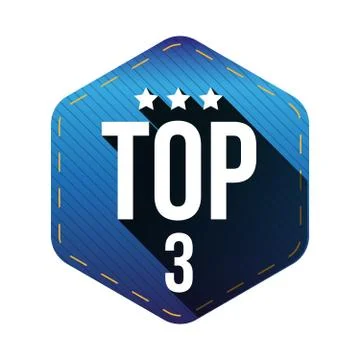 Top 5 - Five vector hexagon patch Stock Illustration