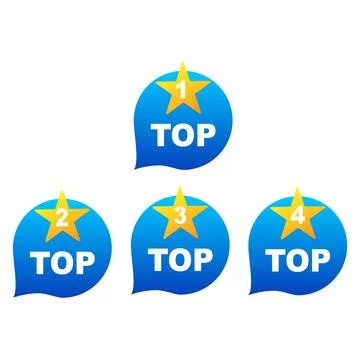 Top 5 - pop-up tooltip. the occupied places are prize money. Vector illustr.. Stock Illustration