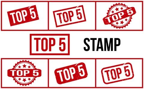 Top 5 Rubber Stamp Set Vector Stock Illustration
