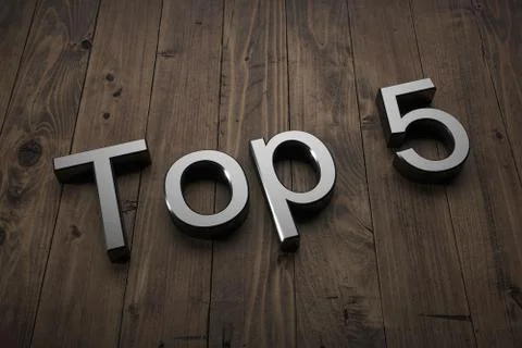 Top 5 - Text on table 스톡 사진