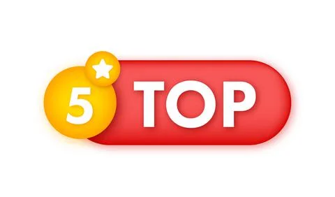 Top 5 - Top Three vector colorful speech bubble Stock Illustration