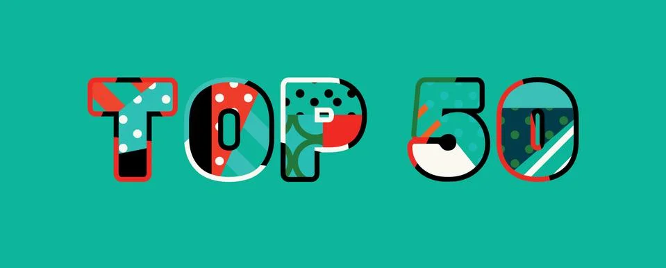 TOP 50 Concept Word Art Illustration Stock Illustration